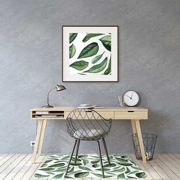 Alfombra para silla de escritorio Hojas verdes