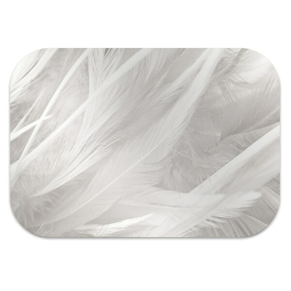 Alfombra silla ordenador Hermosas plumas blancas