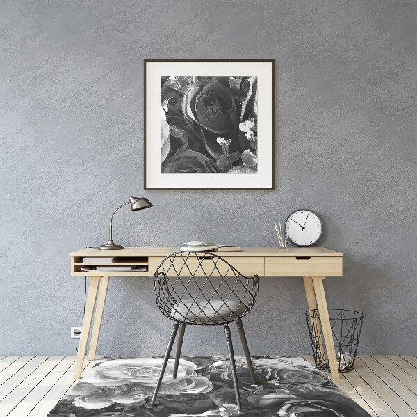Alfombra para silla de escritorio Rosas retro