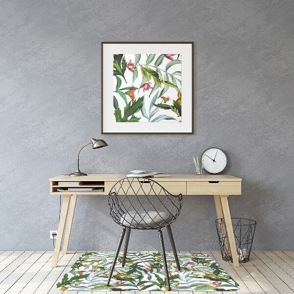 Alfombra para silla de escritorio Flora tropical