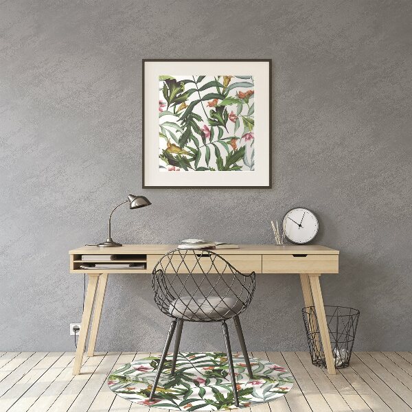 Alfombra para silla de escritorio Flora tropical