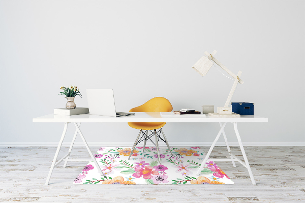 Alfombra silla escritorio Dibujo de flores