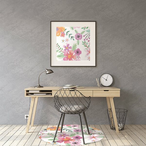 Alfombra silla escritorio Dibujo de flores