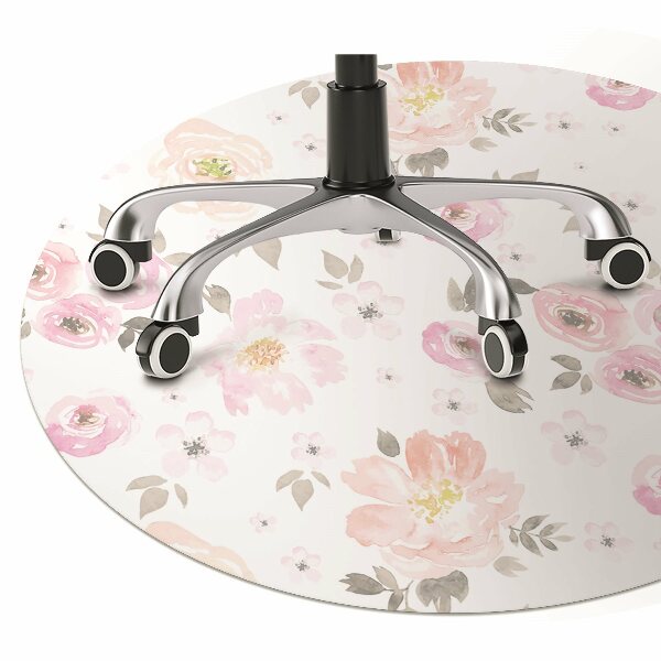Alfombrilla para silla de escritorio Flores de acuarela