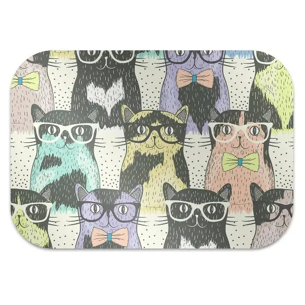 Alfombra para silla de escritorio Gatos con gafas