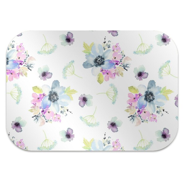 Alfombra para silla de escritorio Flores moradas