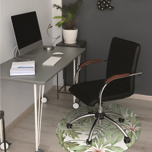 Alfombra para silla de escritorio Hojas tropicales