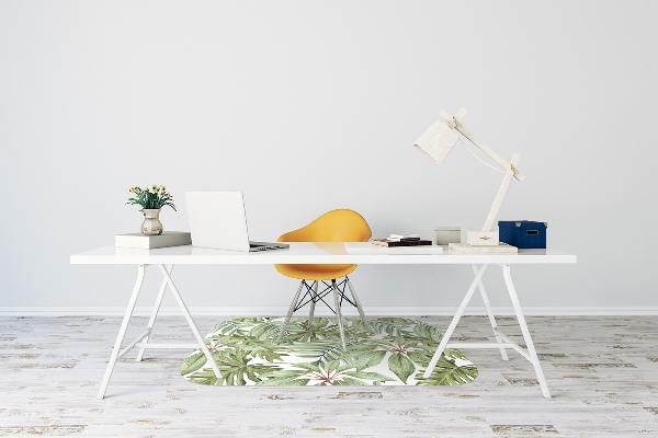 Alfombra para silla de escritorio Hojas tropicales