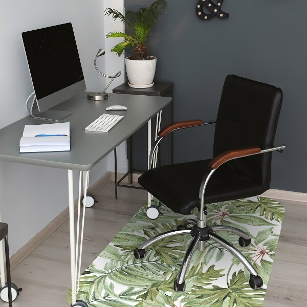 Alfombra para silla de escritorio Hojas tropicales
