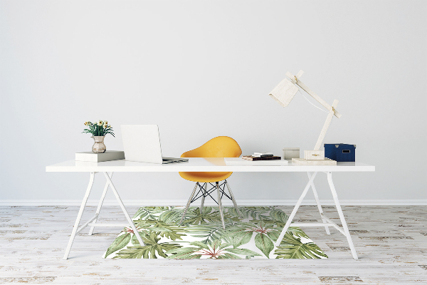 Alfombra para silla de escritorio Hojas tropicales