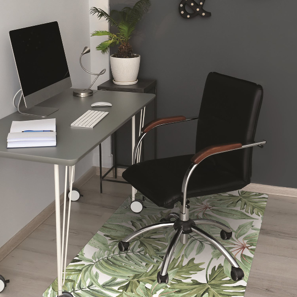 Alfombra para silla de escritorio Hojas tropicales