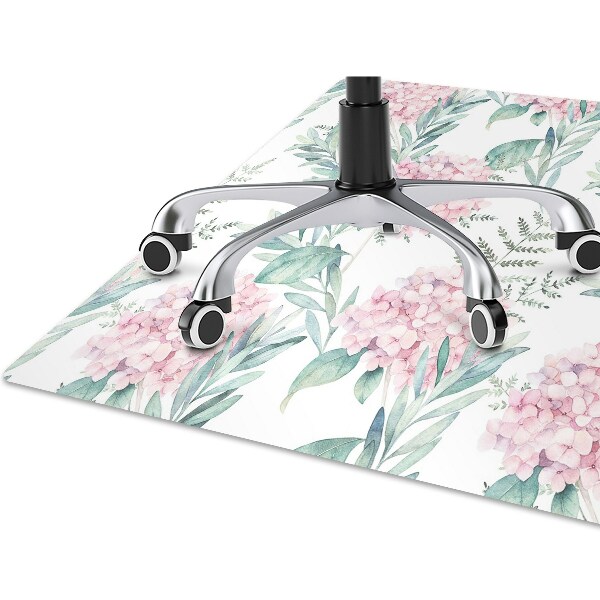 Alfombra silla ordenador Flores de color rosa claro