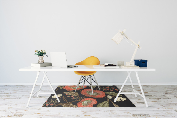 Alfombra silla ordenador Flores retro