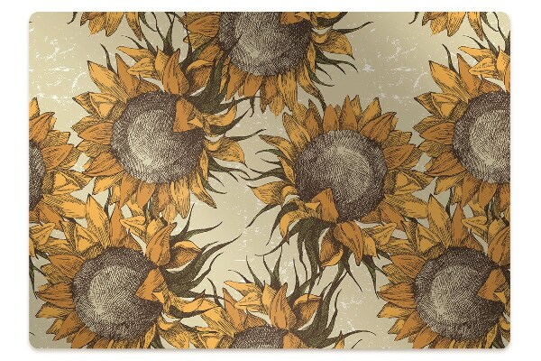 Alfombra silla ordenador Girasoles retro