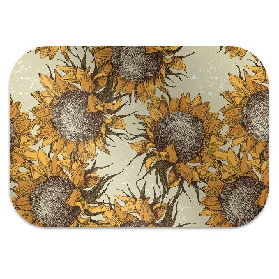 Alfombra silla ordenador Girasoles retro