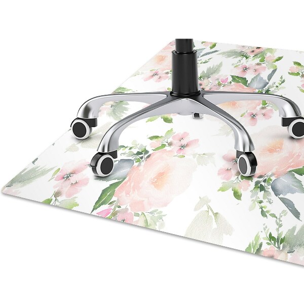 Alfombra silla ordenador Flores pastel
