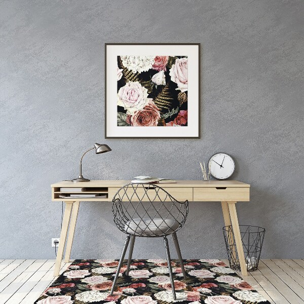 Alfombra para silla de escritorio Flores barrocas