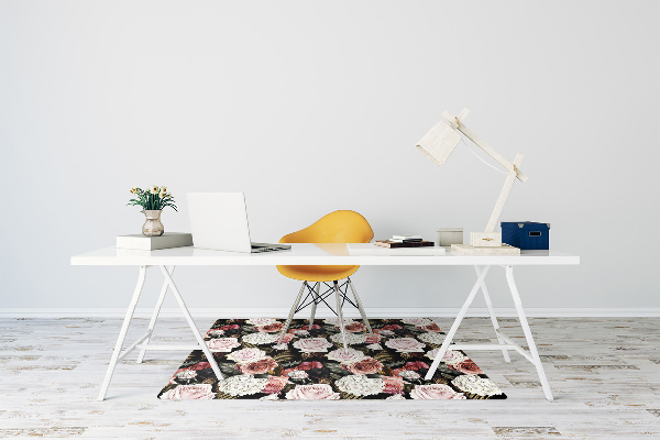 Alfombra para silla de escritorio Flores barrocas