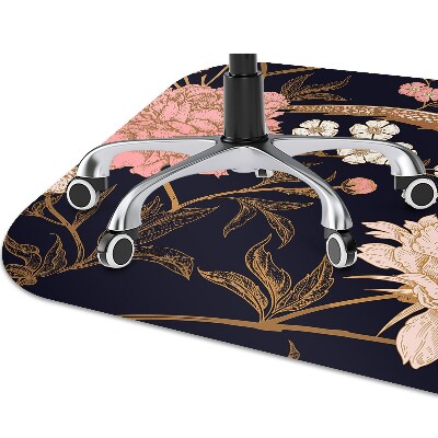 Alfombra silla ordenador Peony con un pájaro