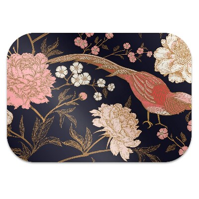 Alfombra silla ordenador Peony con un pájaro