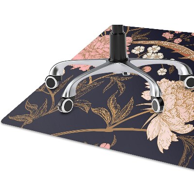 Alfombra silla ordenador Peony con un pájaro