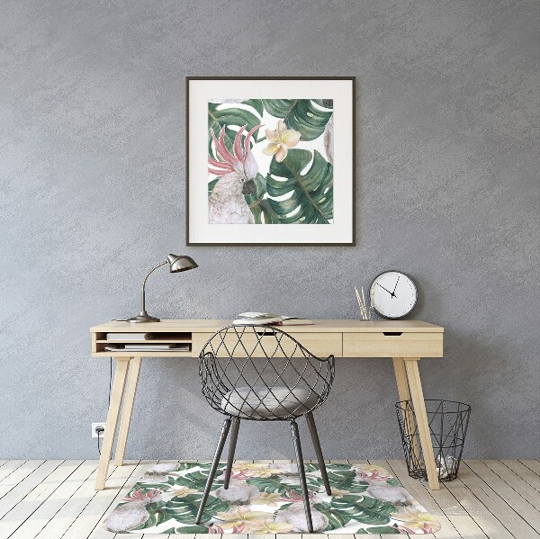 Alfombra para silla de escritorio Loros tropicales