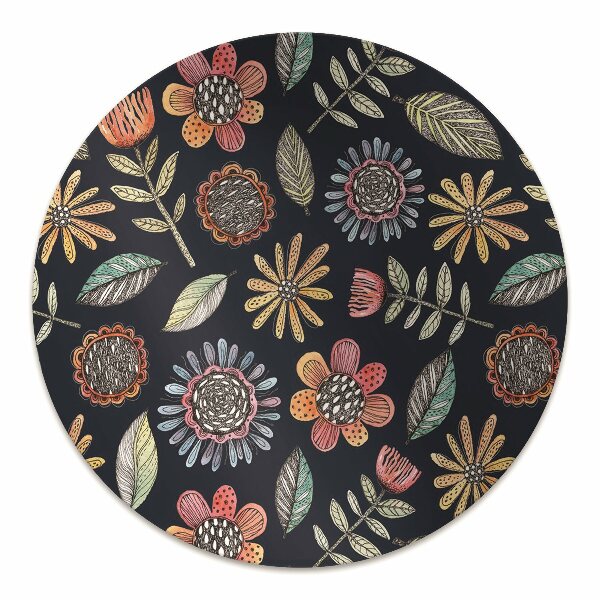 Alfombra para silla de escritorio Flores coloridas