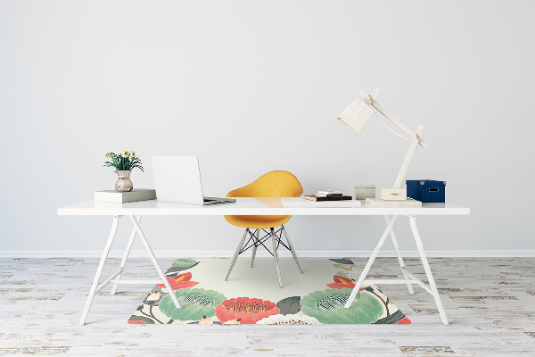 Alfombra para silla de escritorio Flores de primavera