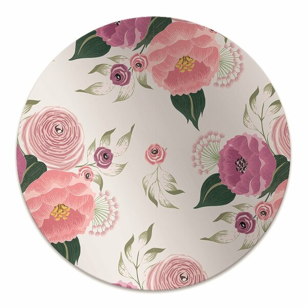 Alfombra para silla de escritorio Flores rosadas