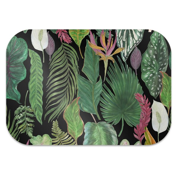 Alfombra para silla de escritorio Hojas tropicales