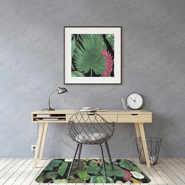 Alfombra para silla de escritorio Hojas tropicales