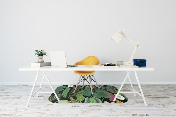 Alfombra para silla de escritorio Hojas tropicales