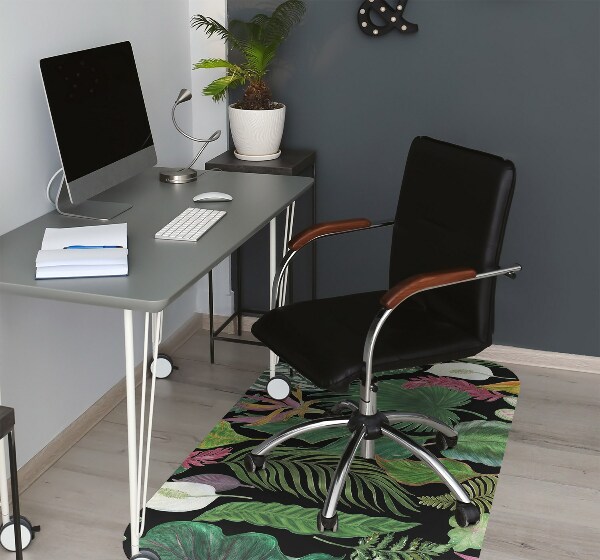 Alfombra para silla de escritorio Hojas tropicales