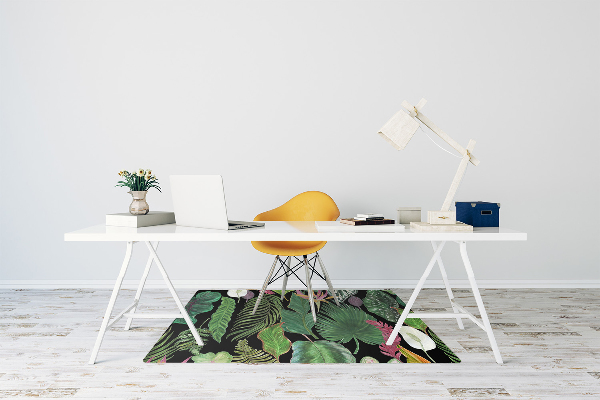 Alfombra para silla de escritorio Hojas tropicales