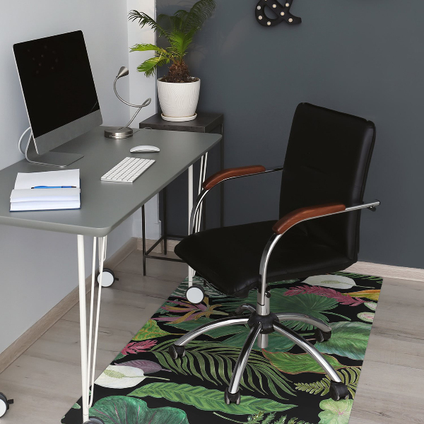 Alfombra para silla de escritorio Hojas tropicales