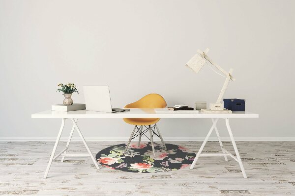 Alfombra para silla de escritorio Flores pintadas