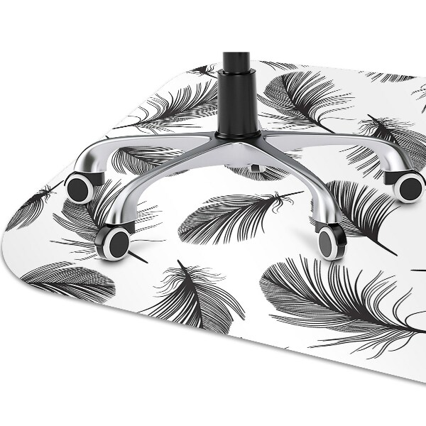 Alfombra para silla de escritorio Plumas dibujadas