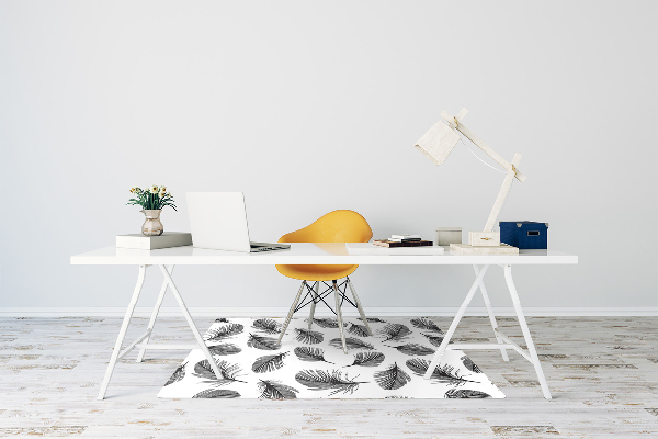 Alfombra para silla de escritorio Plumas dibujadas