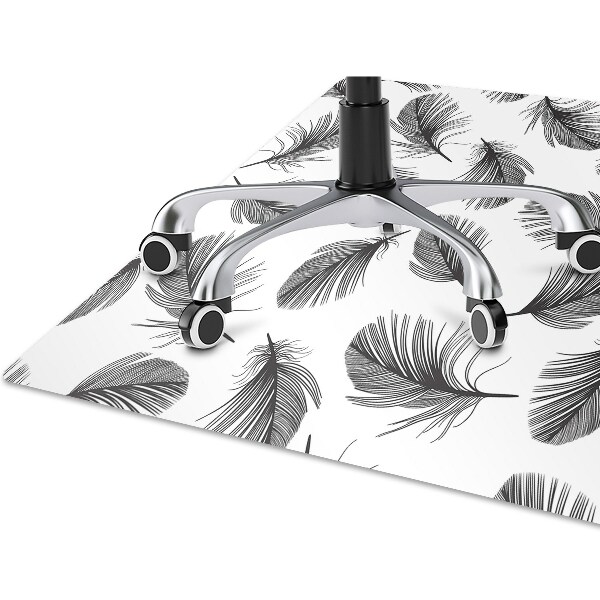 Alfombra para silla de escritorio Plumas dibujadas