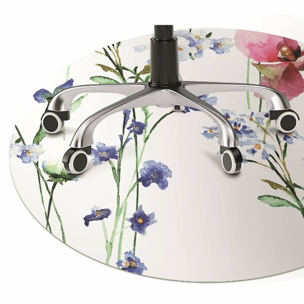 Alfombrilla para silla de escritorio Flores pintadas