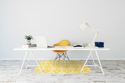 Alfombra para silla de escritorio Patrón blanco amarillo