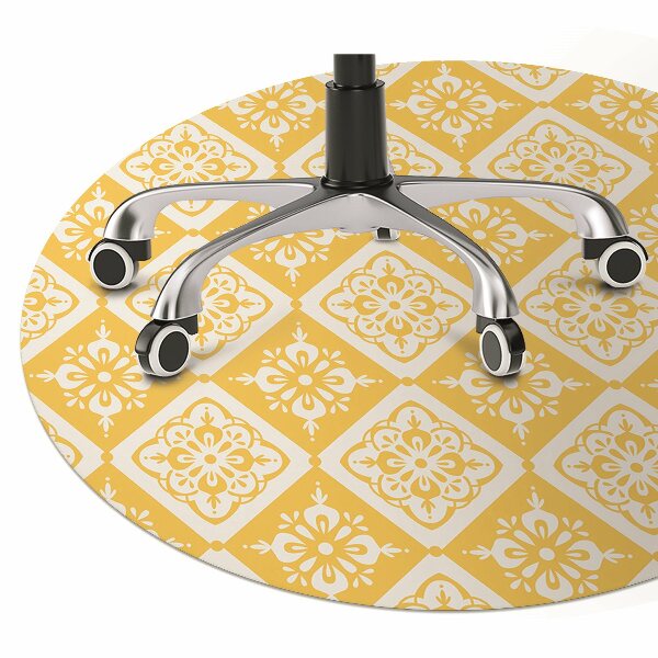 Alfombra para silla de escritorio Patrón blanco amarillo