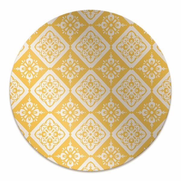 Alfombra para silla de escritorio Patrón blanco amarillo