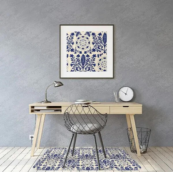 Alfombra silla ordenador Patrón azul