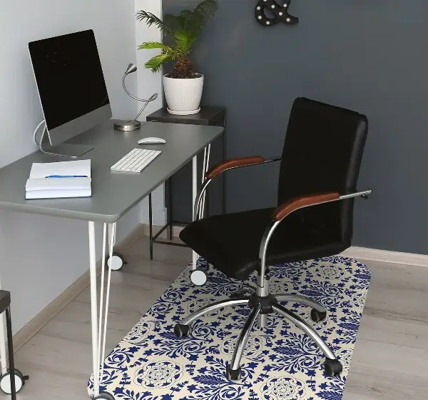 Alfombra silla ordenador Patrón azul