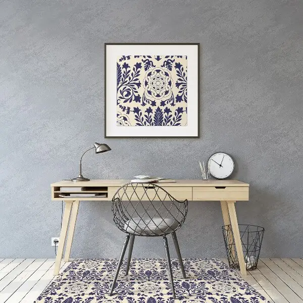 Alfombra silla ordenador Patrón azul