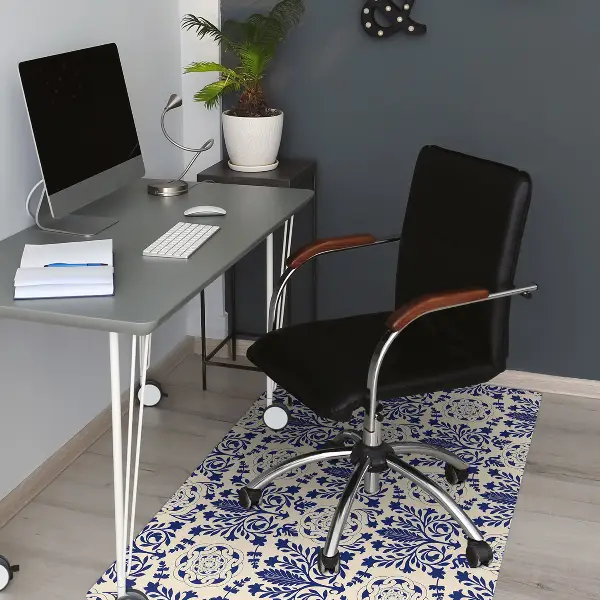Alfombra silla ordenador Patrón azul