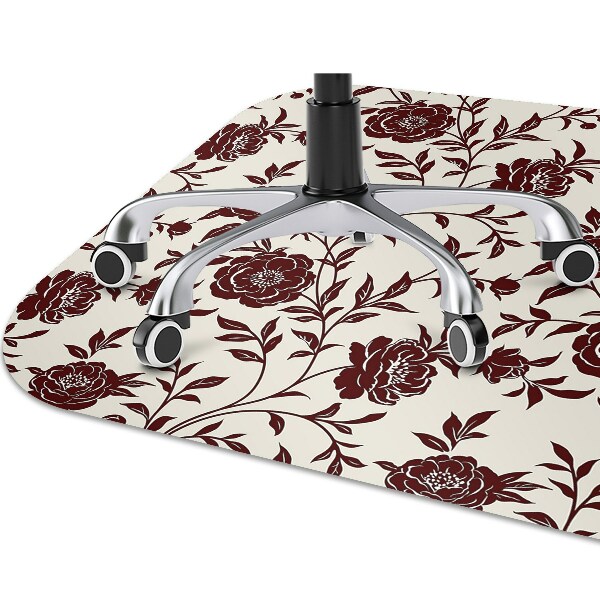 Alfombra silla ordenador Flores borgoña