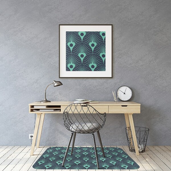 Alfombra silla ordenador Azul neón