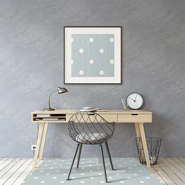 Alfombra para silla de escritorio Lunares blancos